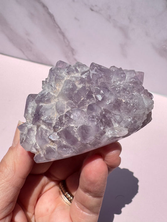 Flower Agate and Pink Amethyst Freeform Cluster - Item B