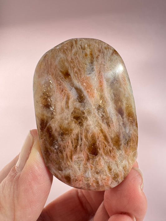 Honeycomb Citrine (Treated) Palm Stone - Item M