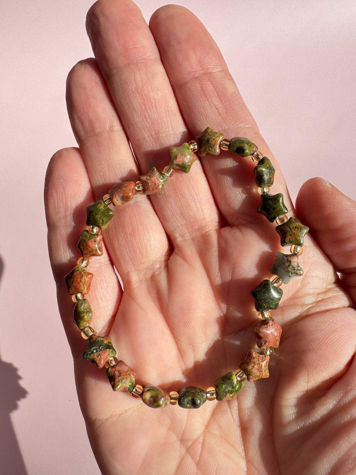 Unakite Star Bracelet (6.75")