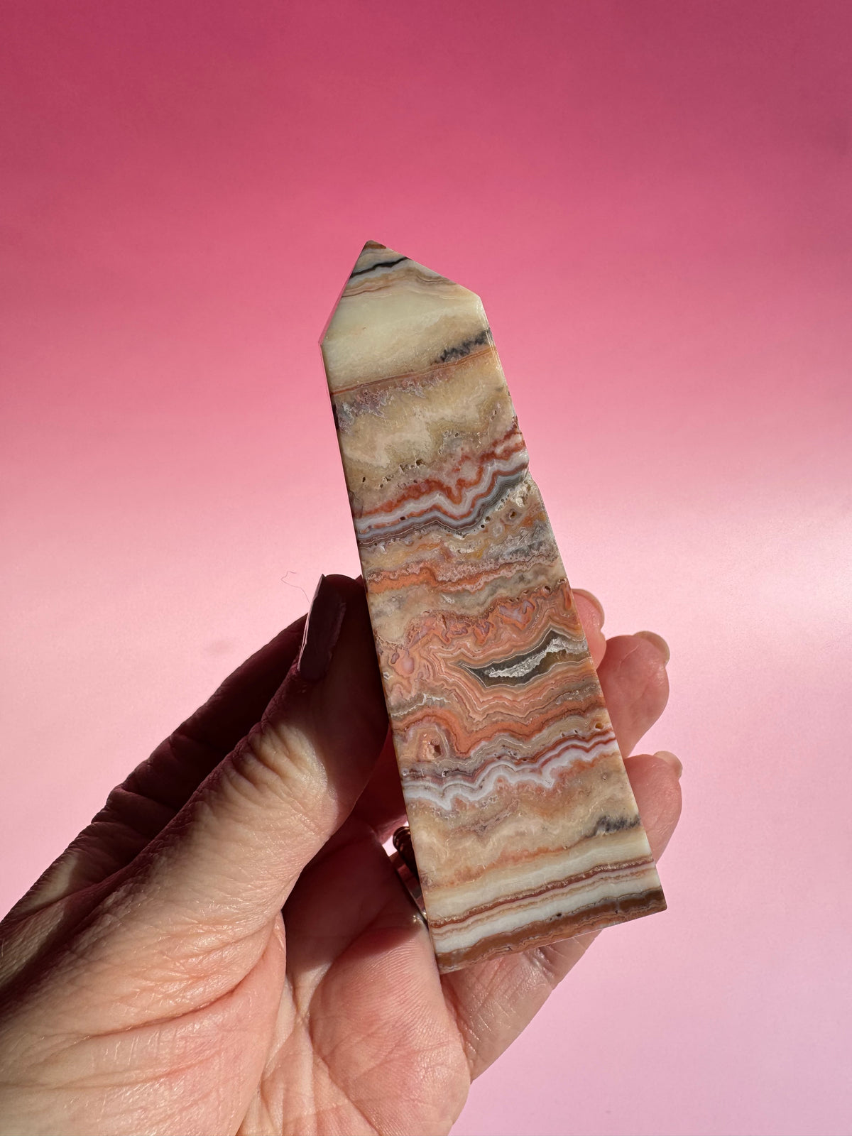 Pink Crazy Lace Agate Tower - ITEM Q