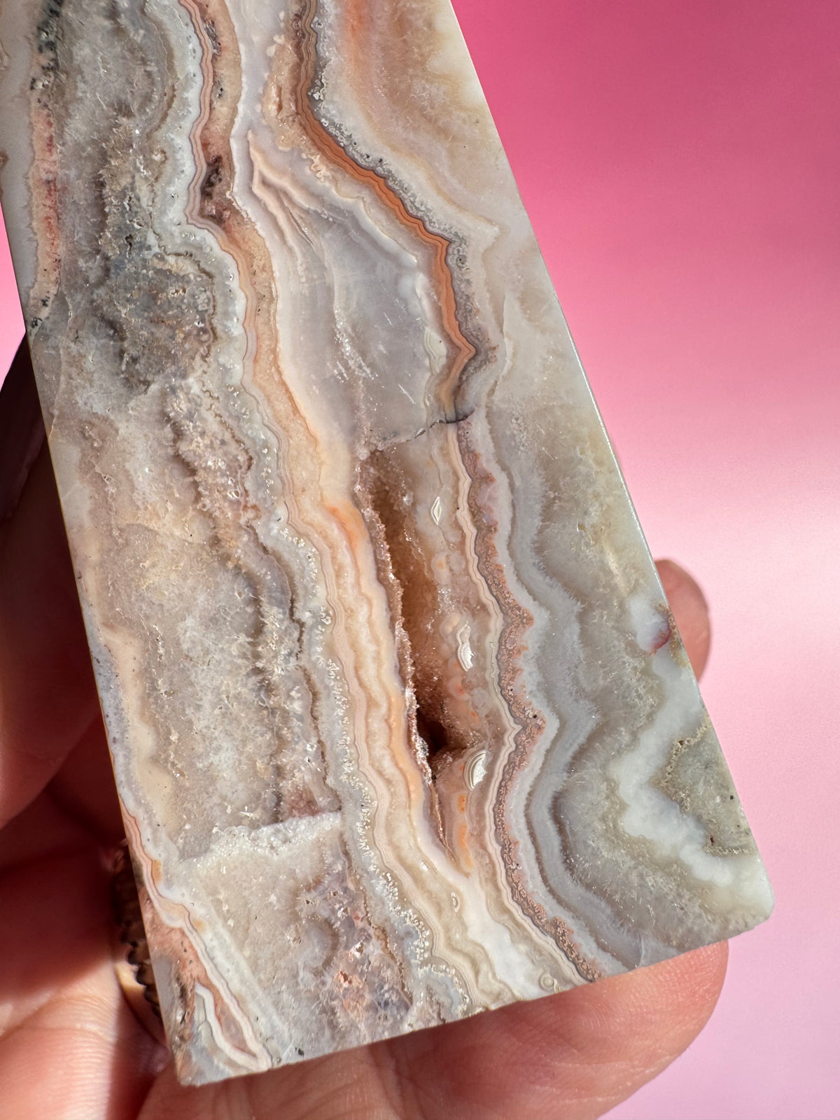 Pastel Pink Crazy Lace Agate Tower - ITEM Y