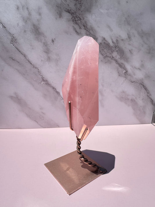 Rose Quartz Polished Freeform on Stand, from Brazil - Item B