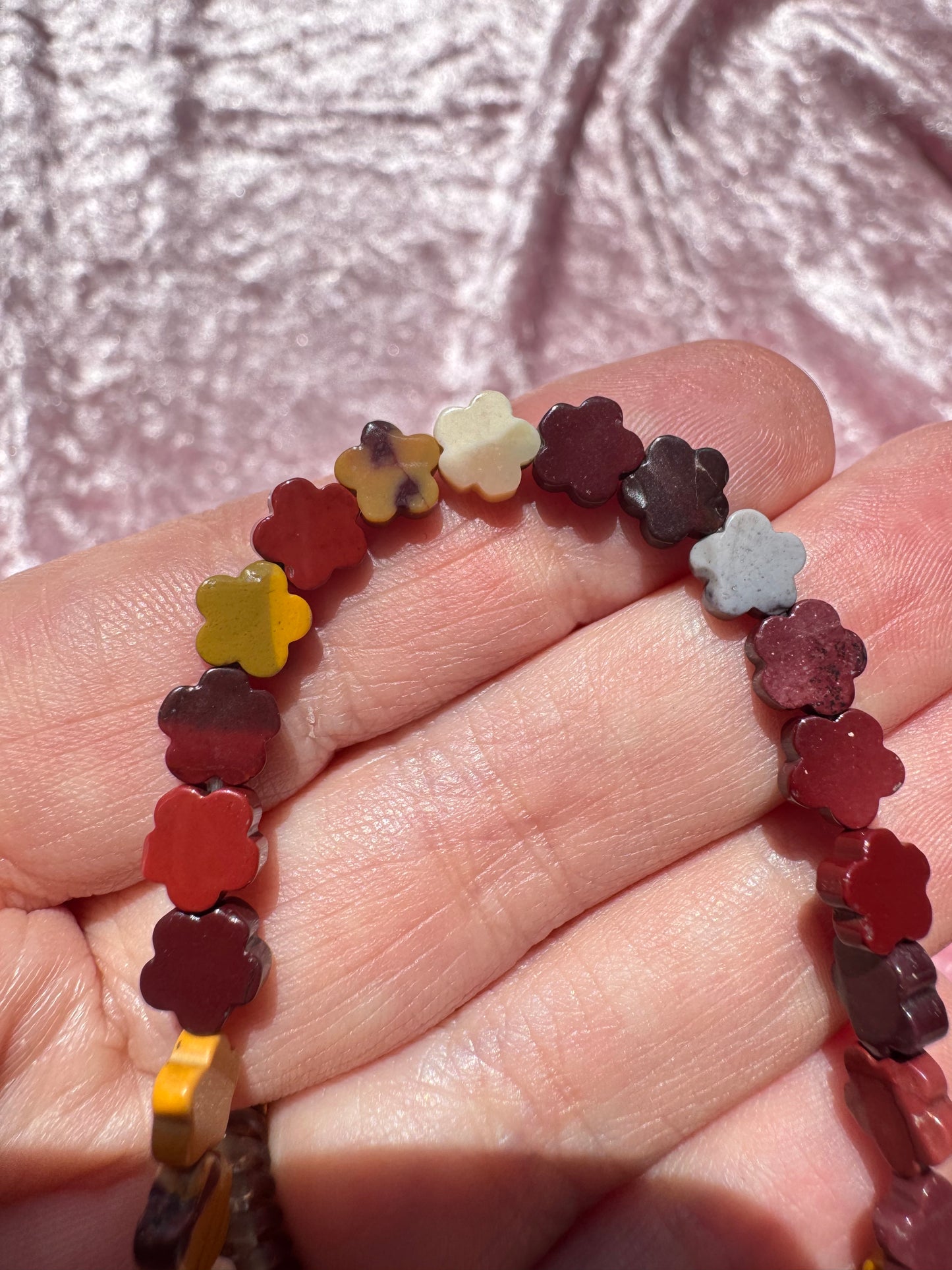 Mookaite Flower Bracelet (7")