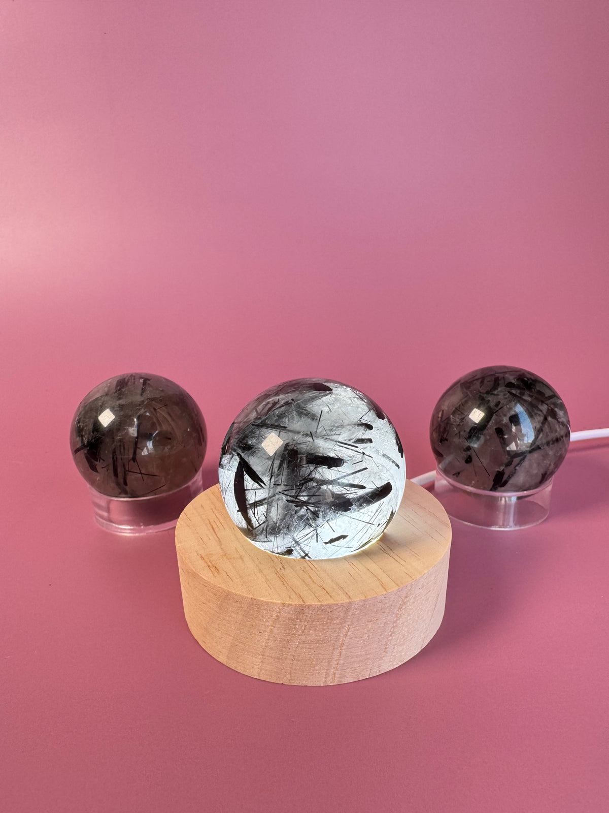 Tourmalinated Quartz Sphere - 1.5"
