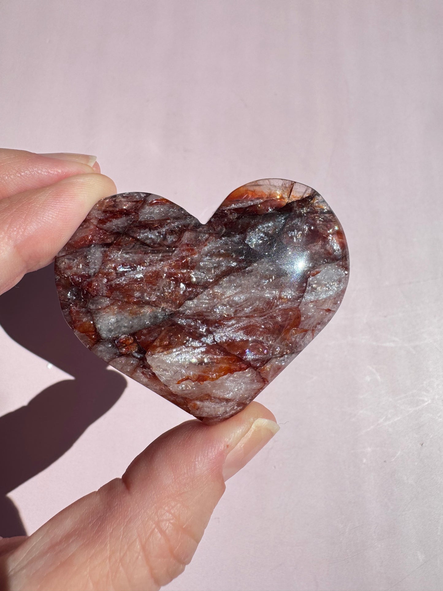 Fire Quartz Heart Carving - Item D
