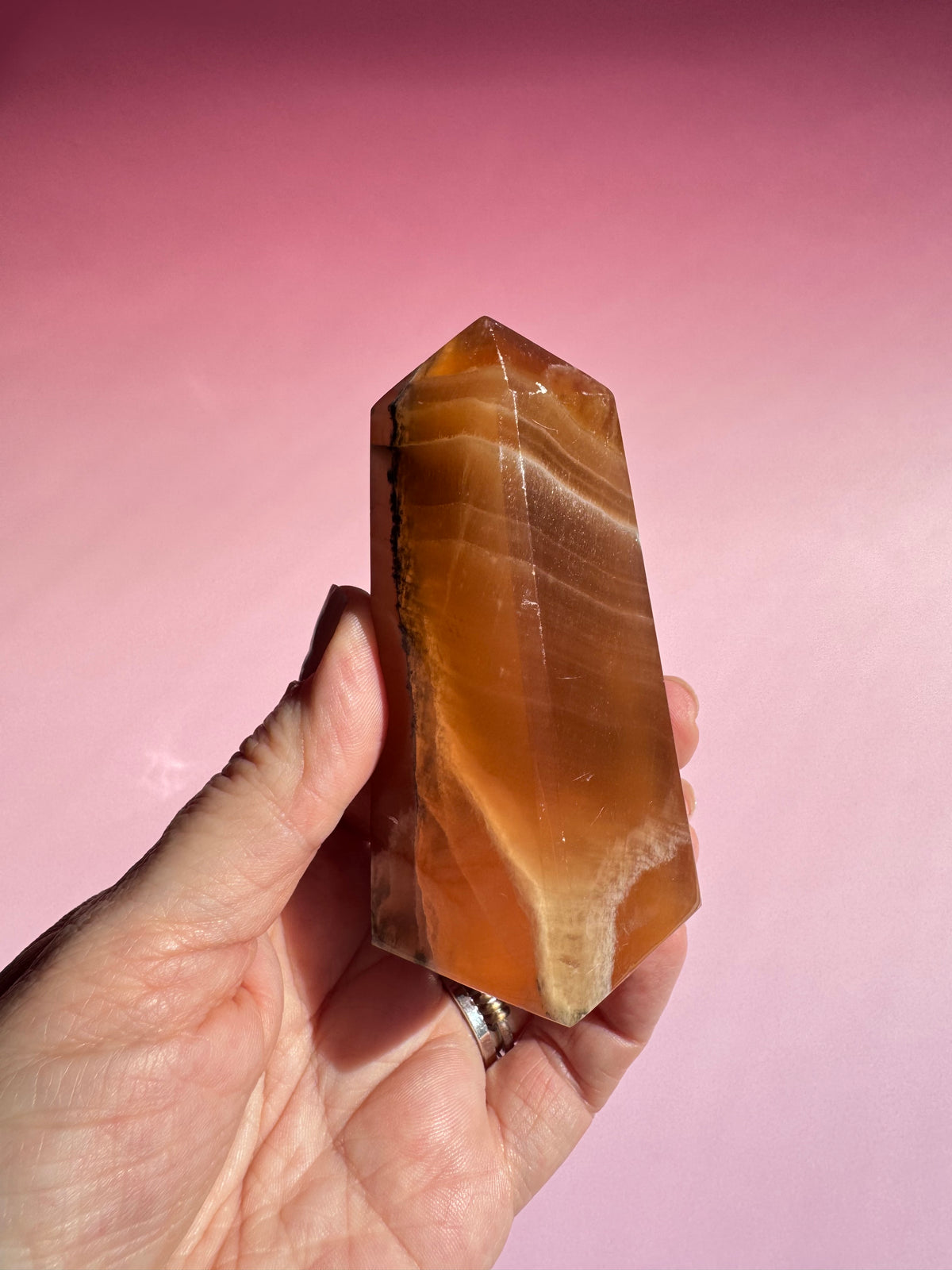 Honey Calcite Tower - ITEM C