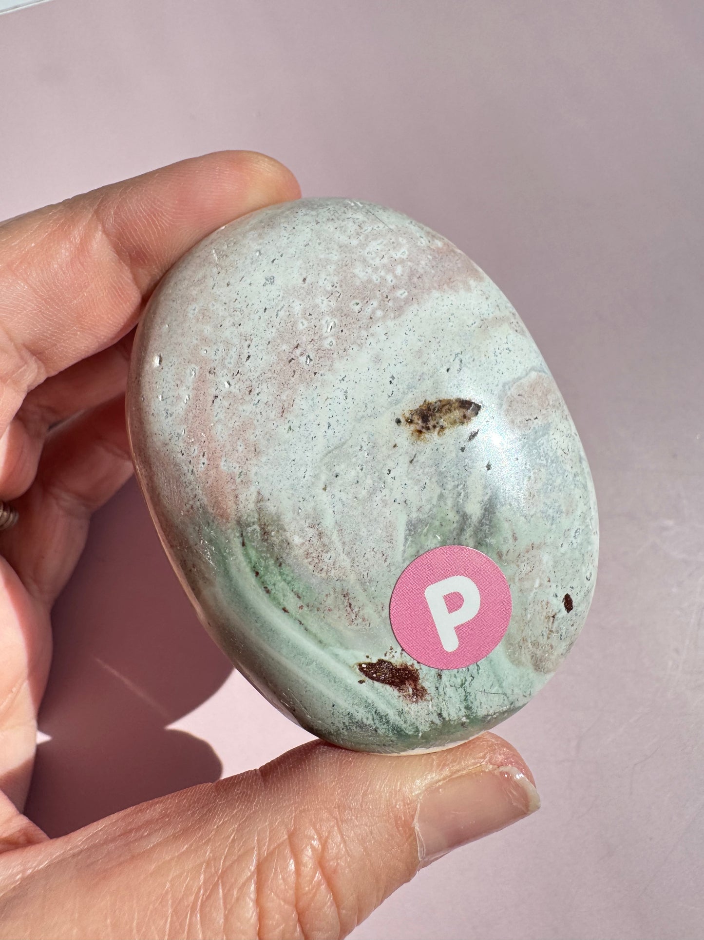 Unicorn Jasper Palm Stone - from India (Item P)