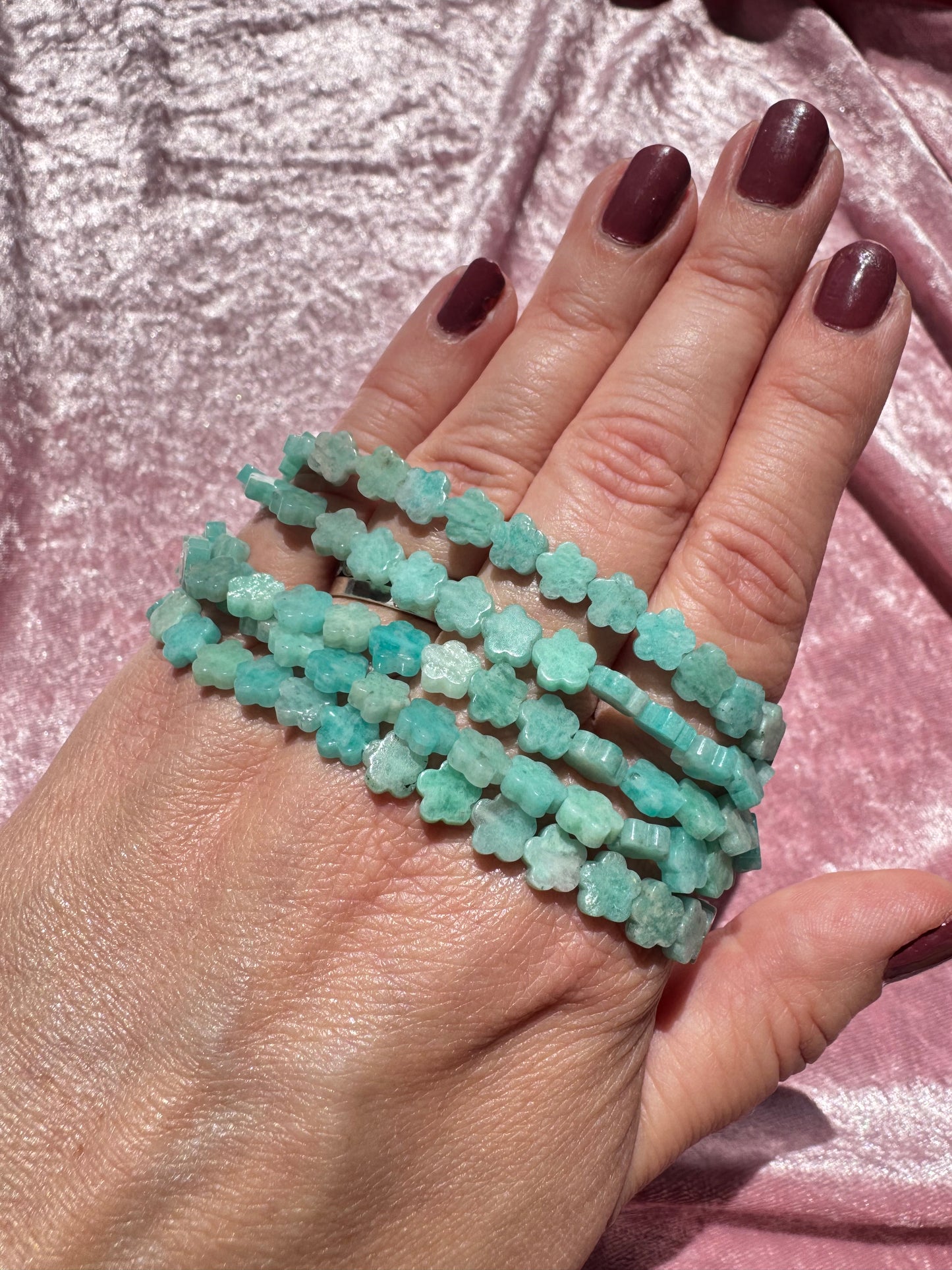 Amazonite Flower Bracelet (6.75")
