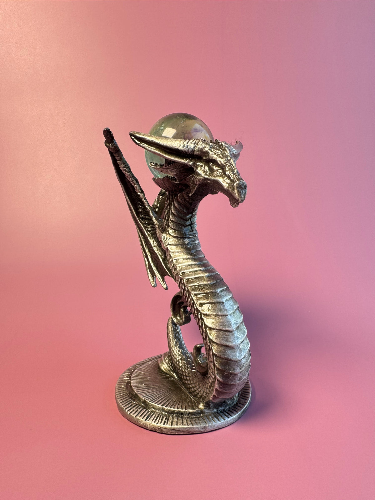 Dragon Serpent Sphere Stand with Fluorite Sphere