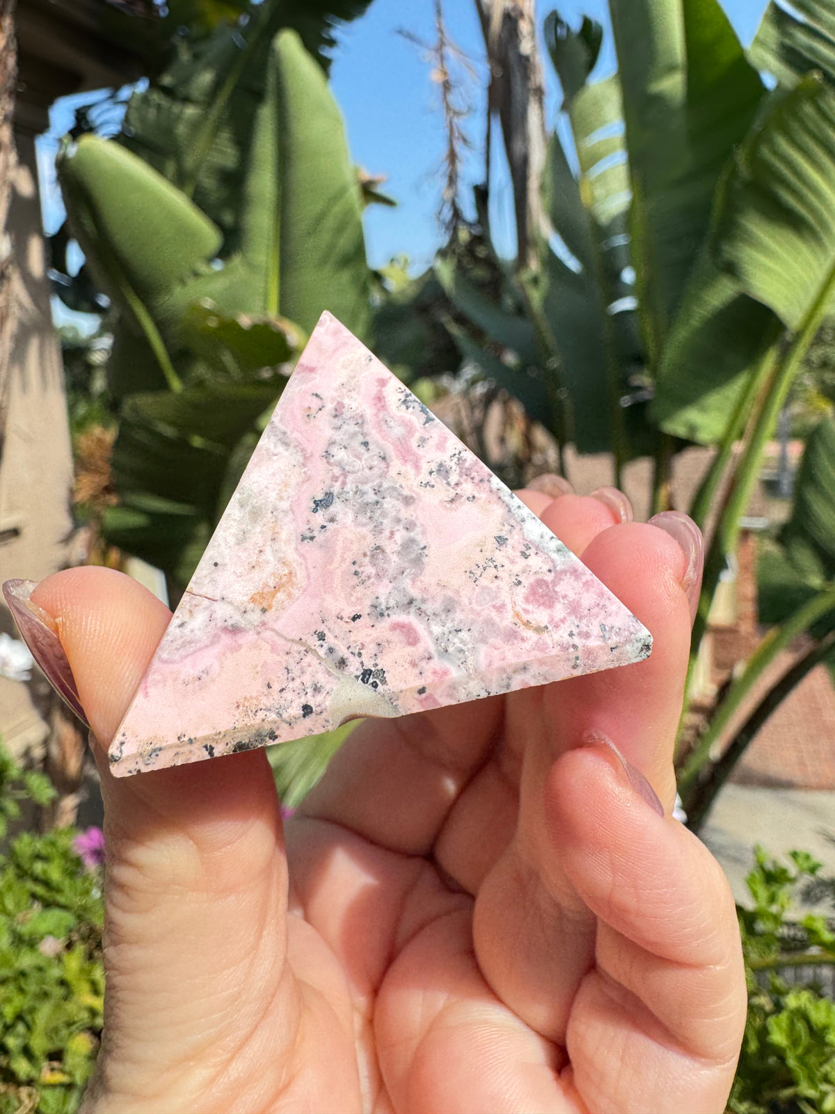 Bubblegum Rhodonite Pyramid - Item G