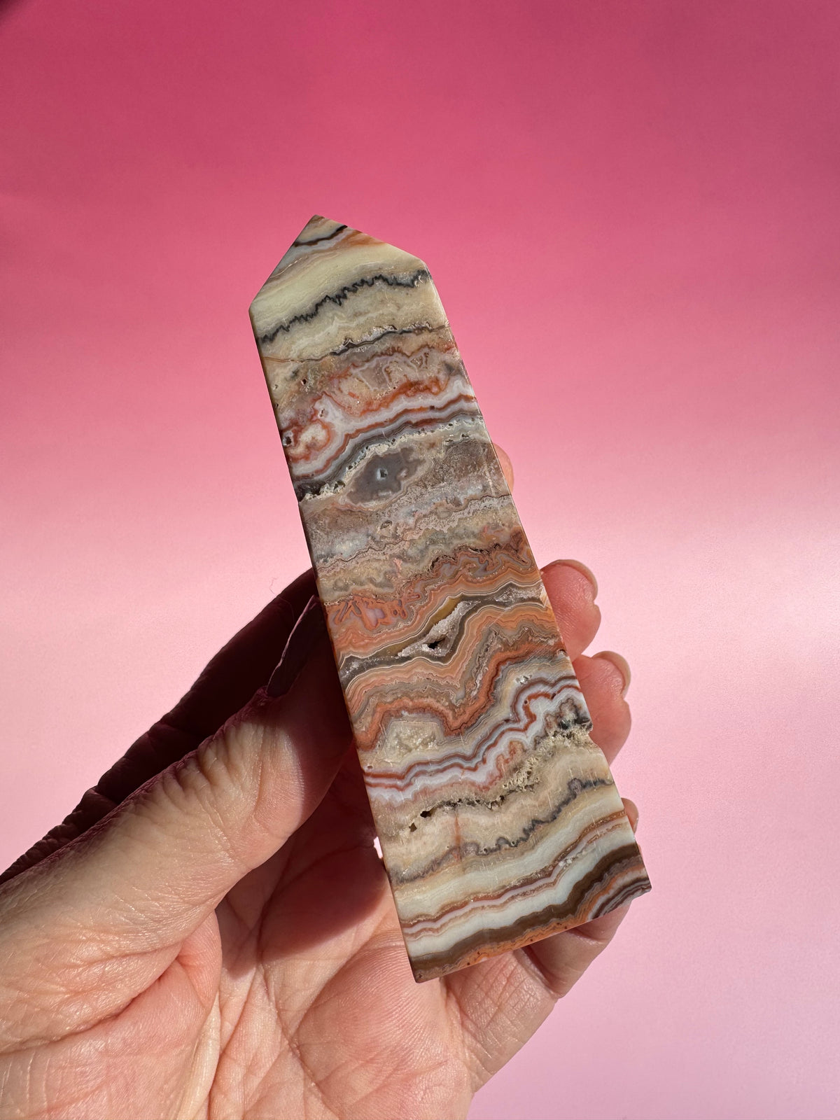 Pink Crazy Lace Agate Tower - ITEM Q