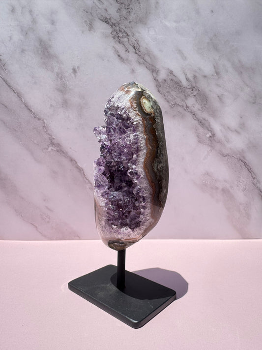 Amethyst Geode on Stand, from Brazil - Item B