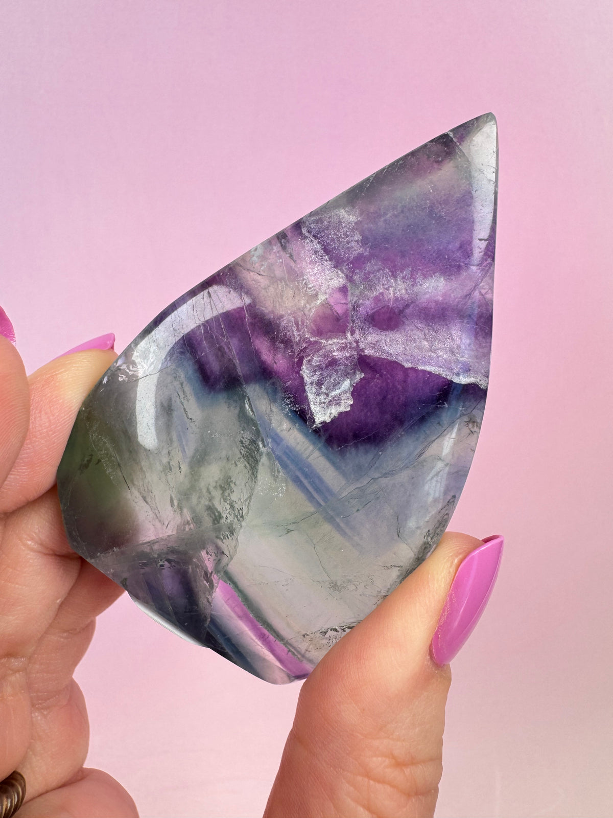 Rainbow Fluorite Flame Carving - Item A