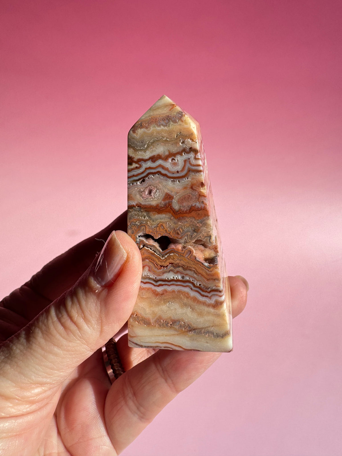 Pink Crazy Lace Agate Tower - ITEM P