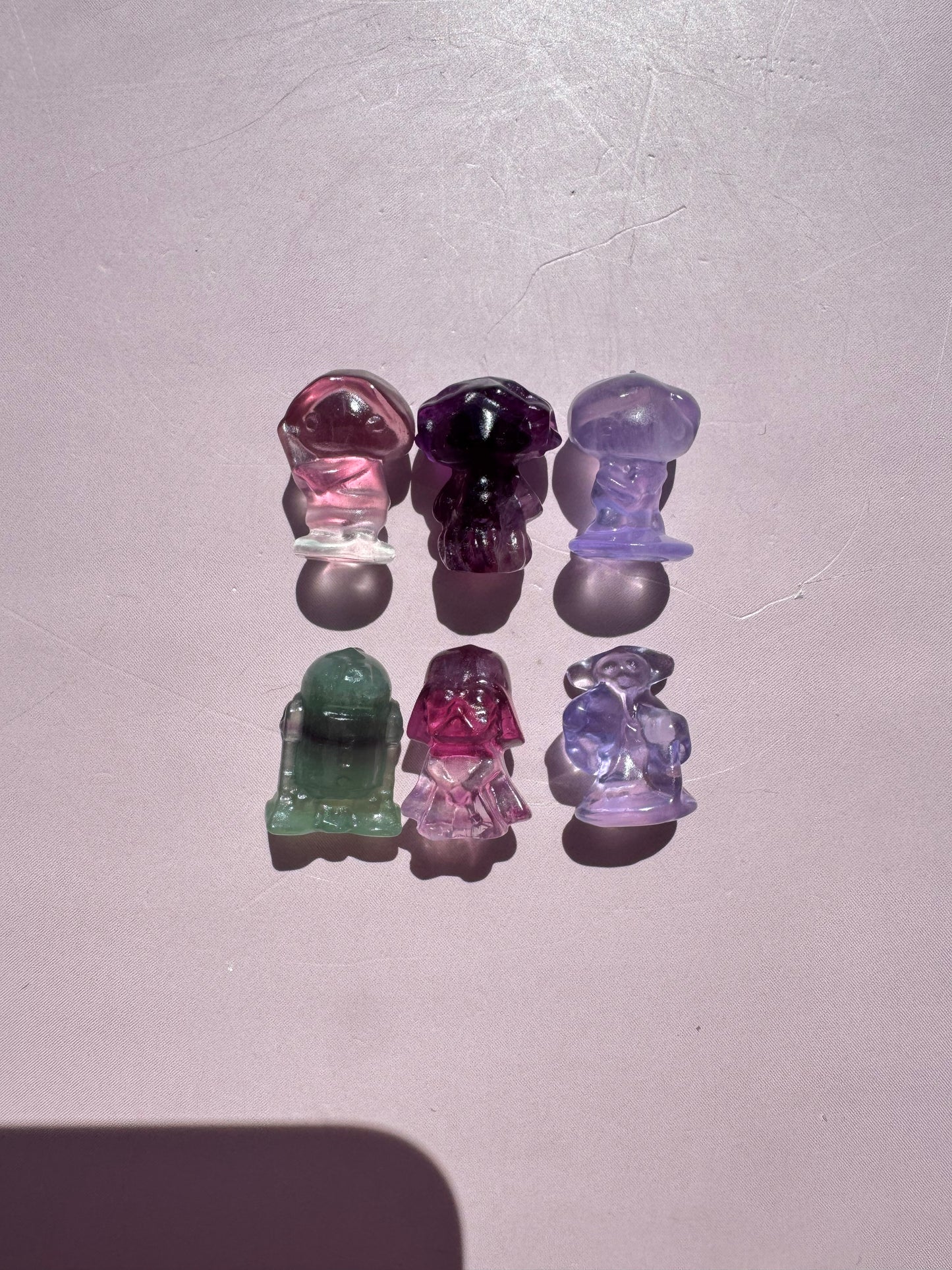 Space Family Fluorite Mini Carvings - Set E