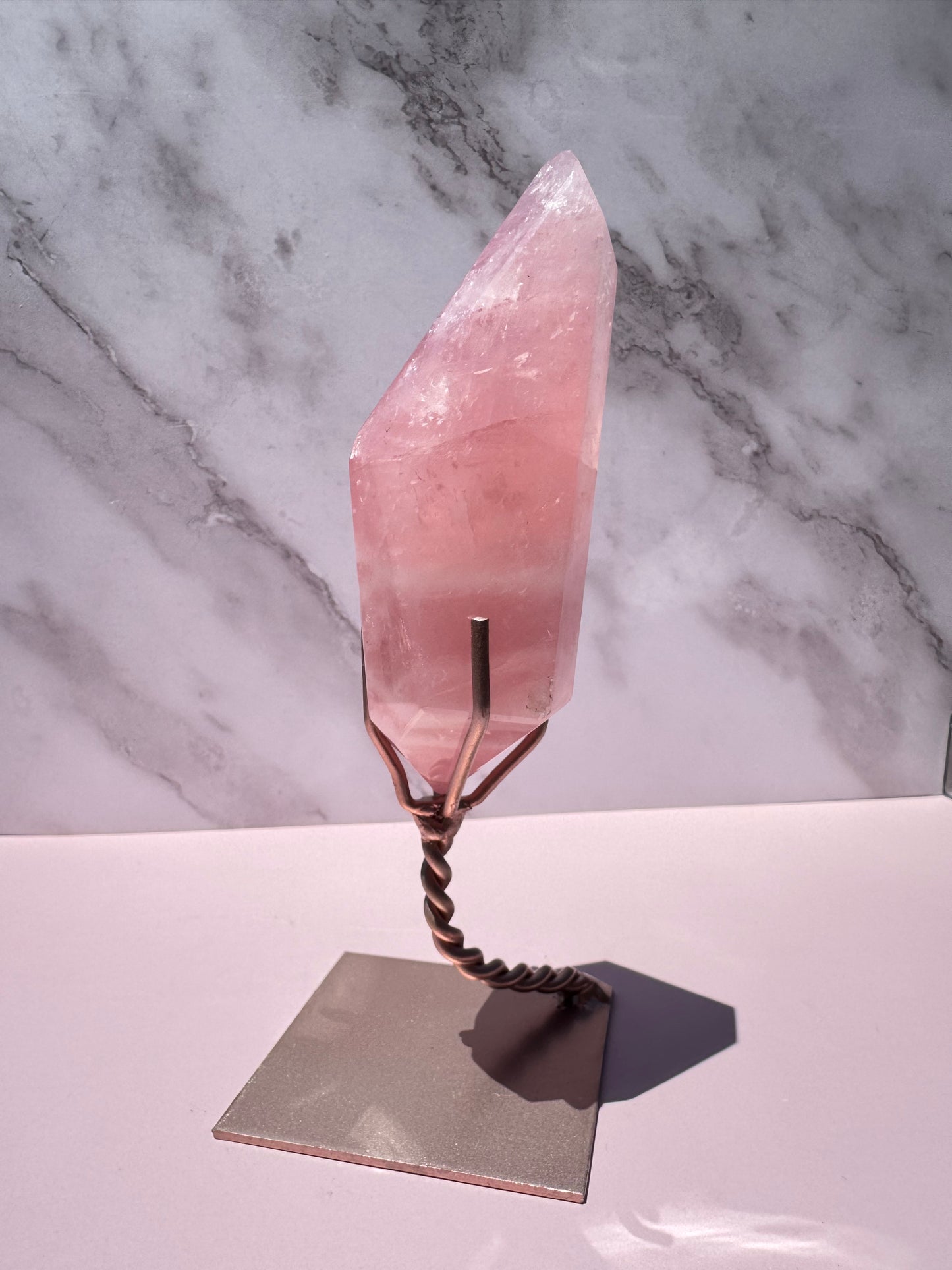 Rose Quartz Polished Freeform on Stand, from Brazil - Item A
