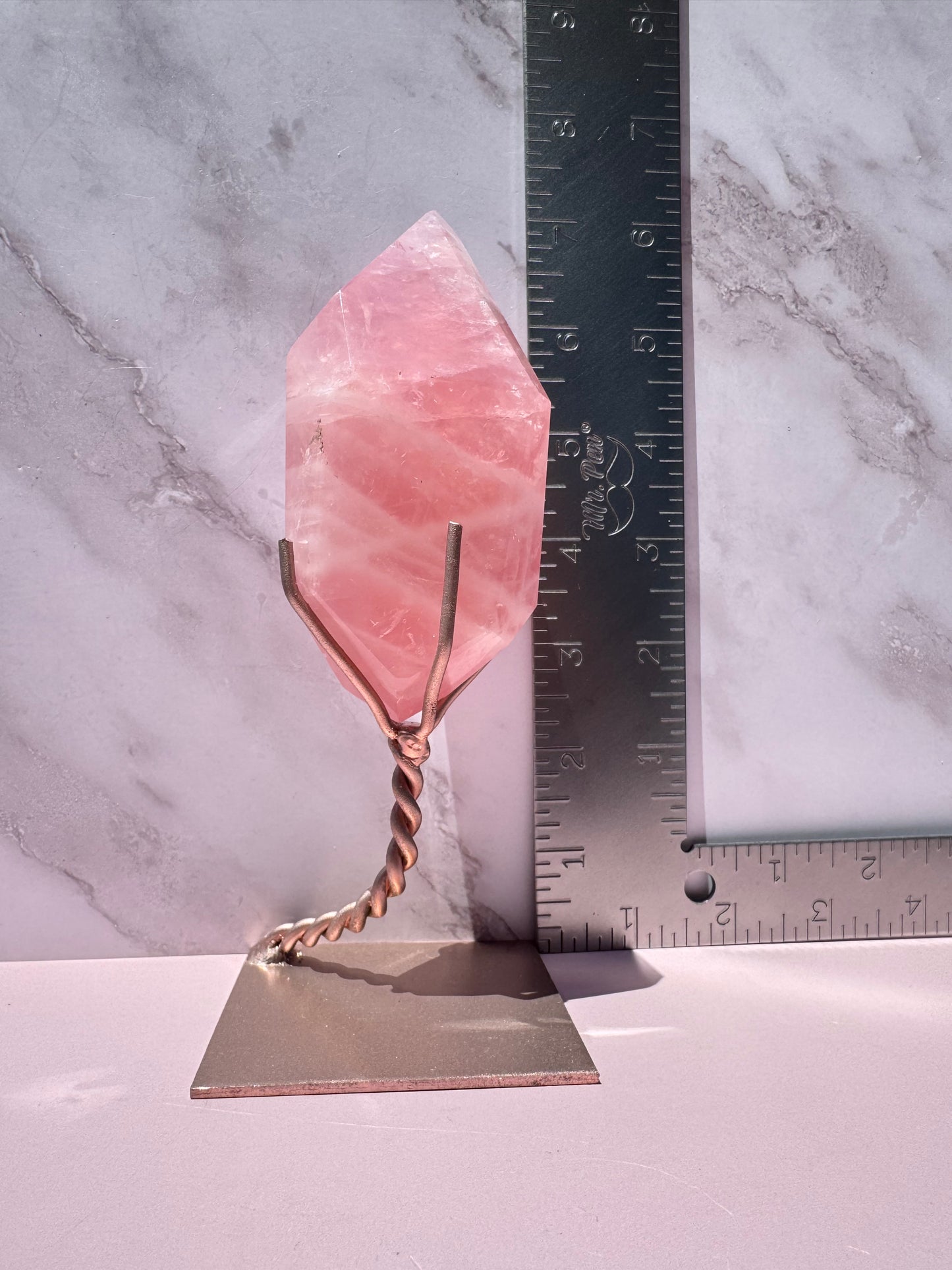 Rose Quartz Polished Freeform on Stand, from Brazil - Item A