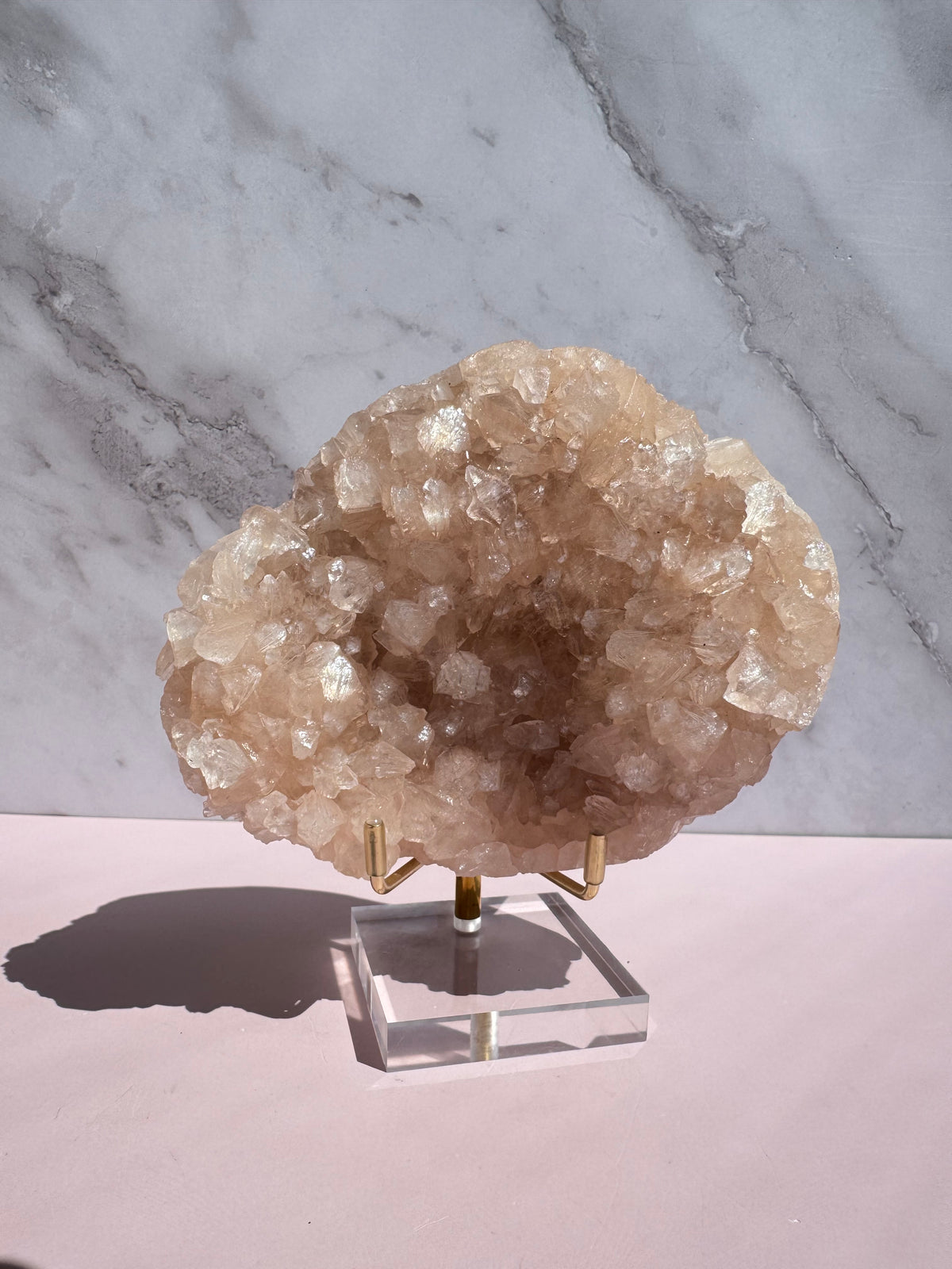 Pink Mirror Apophyllite Cluster - Item H