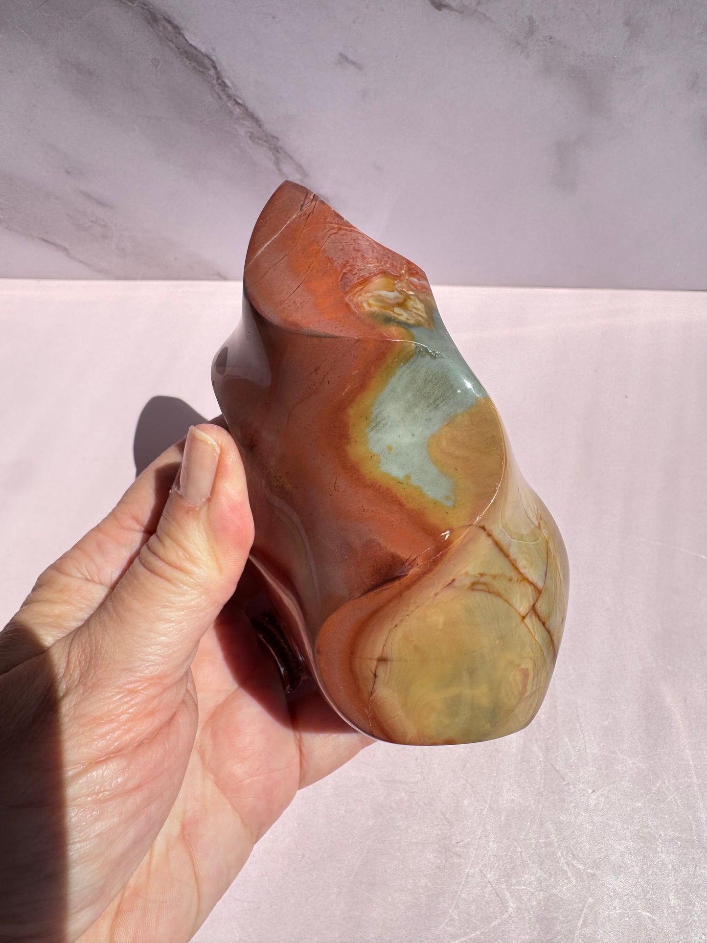Polychrome Jasper Flame, from Madagascar