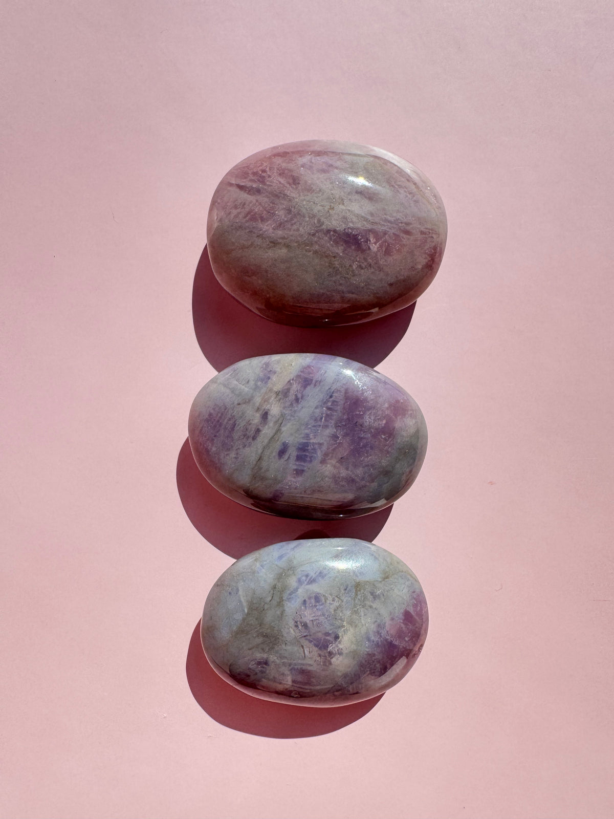 Blue Purple Rose Quartz Palm Stone