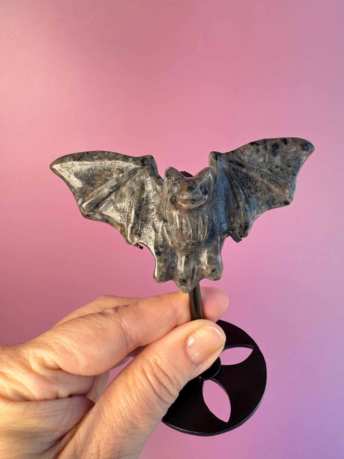 Yooperlite Bat Carving with Stand