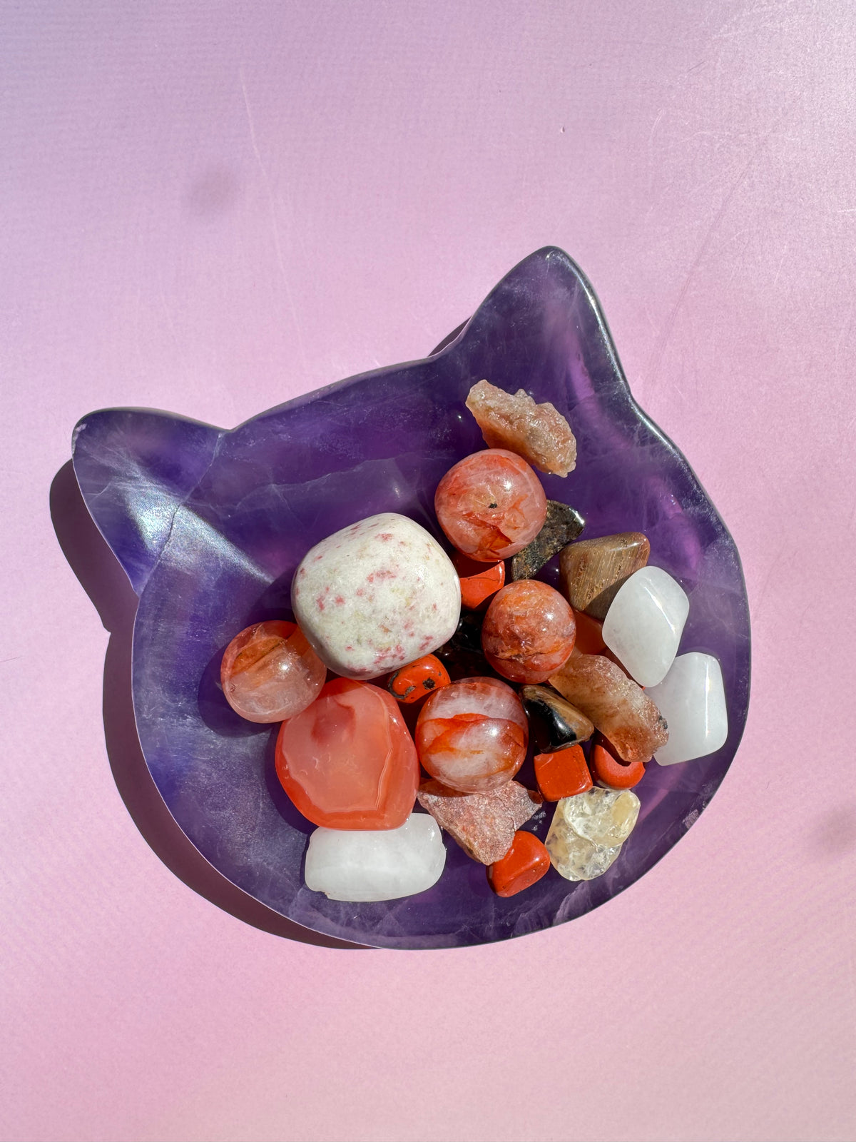 Purple Fluorite Cat Dish - Imperfect