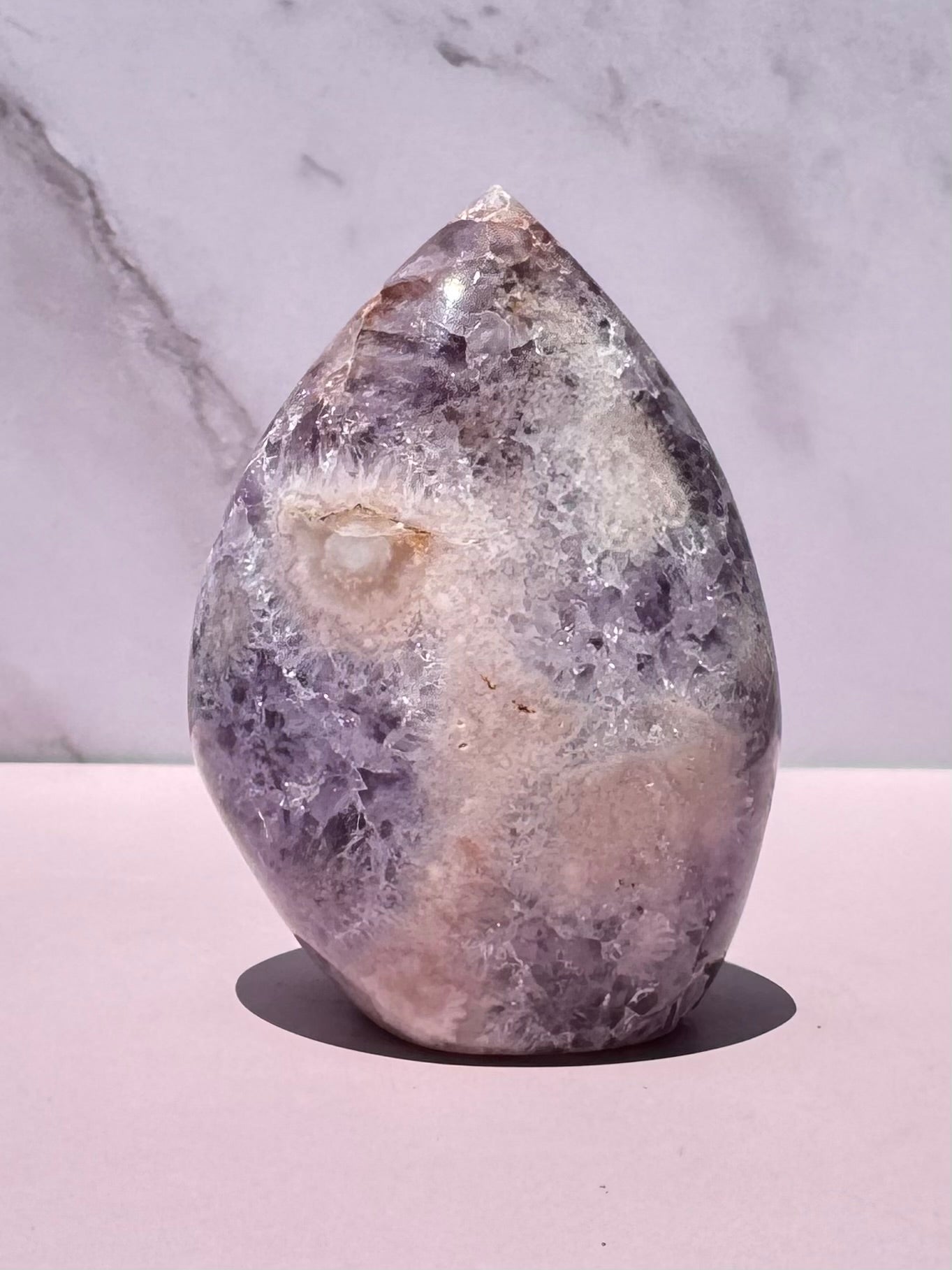 Flower Agate and Pink Amethyst Freeform - Item C