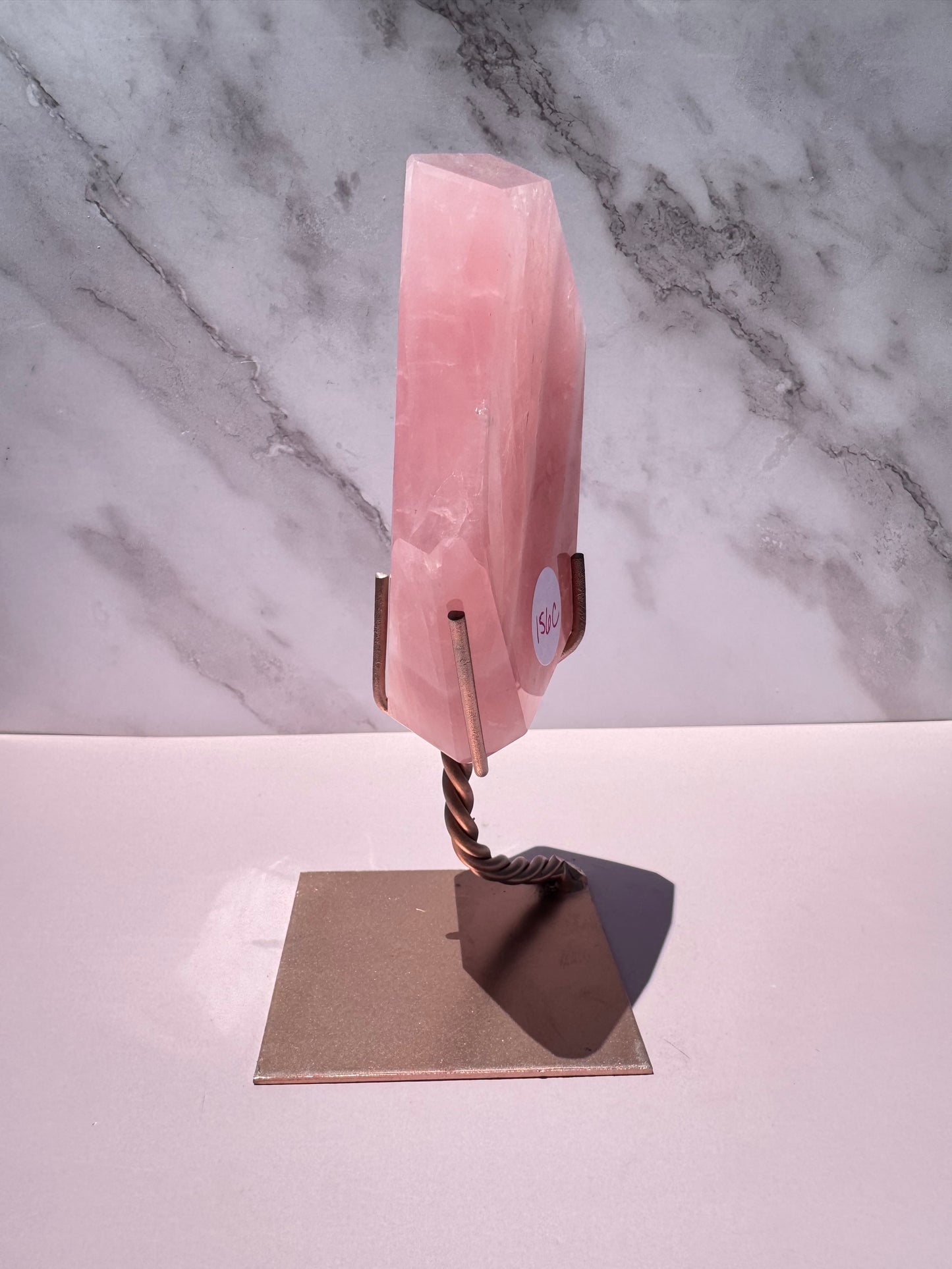 Rose Quartz Polished Freeform on Stand, from Brazil - Item C