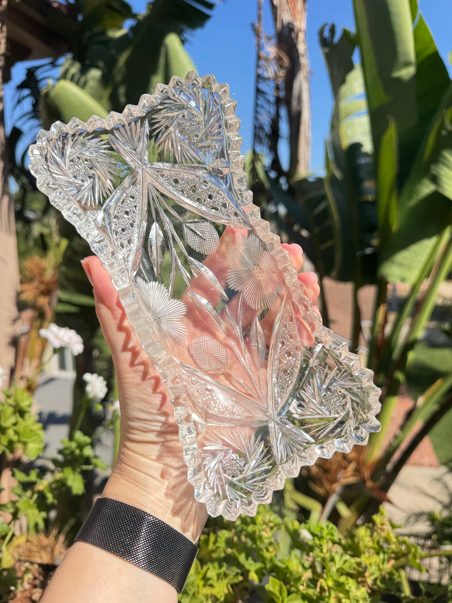 Cut Crystal Rectangle Bowl  - Imperfect