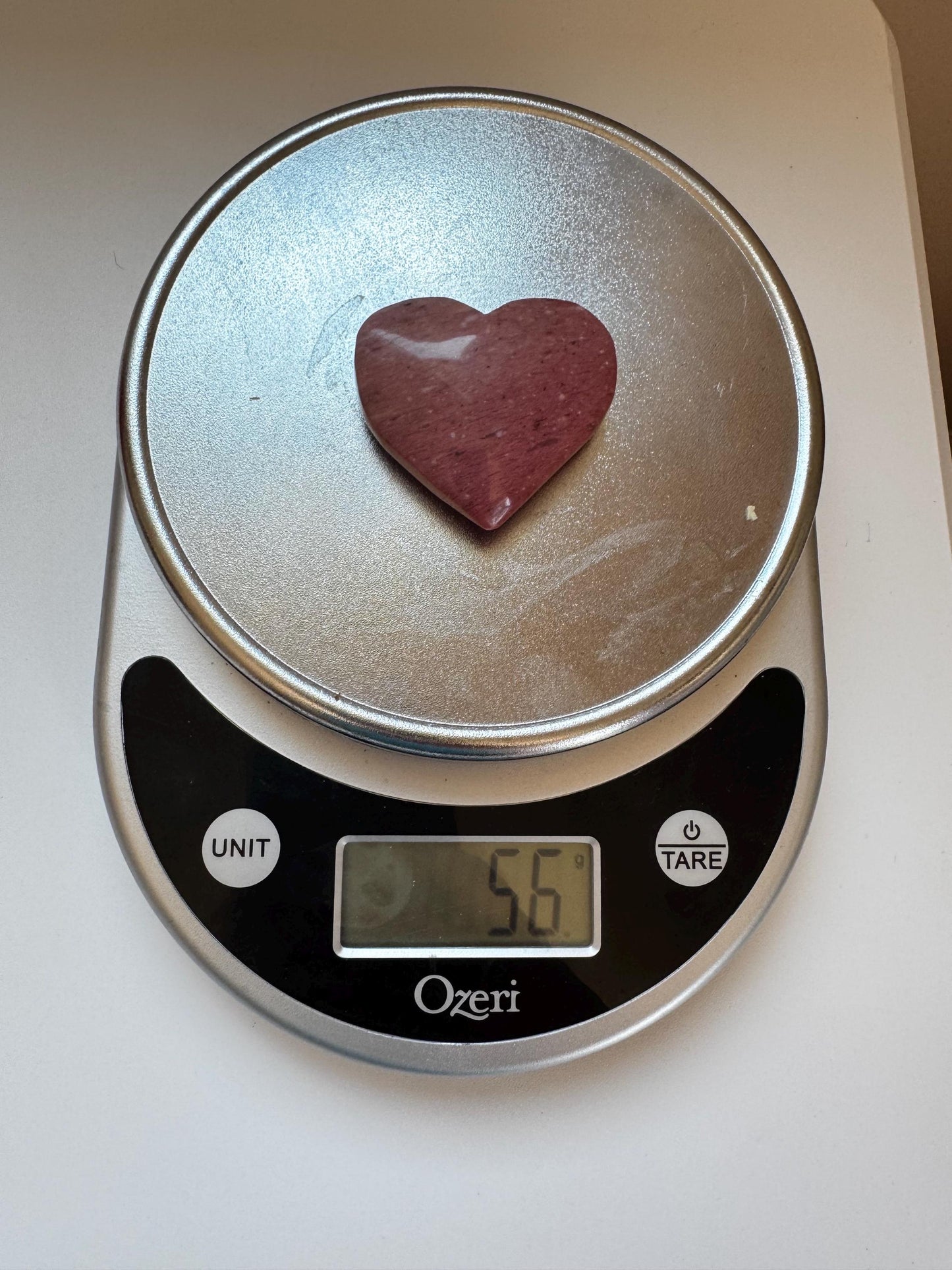 Pink Petrified Wood Puffy Heart