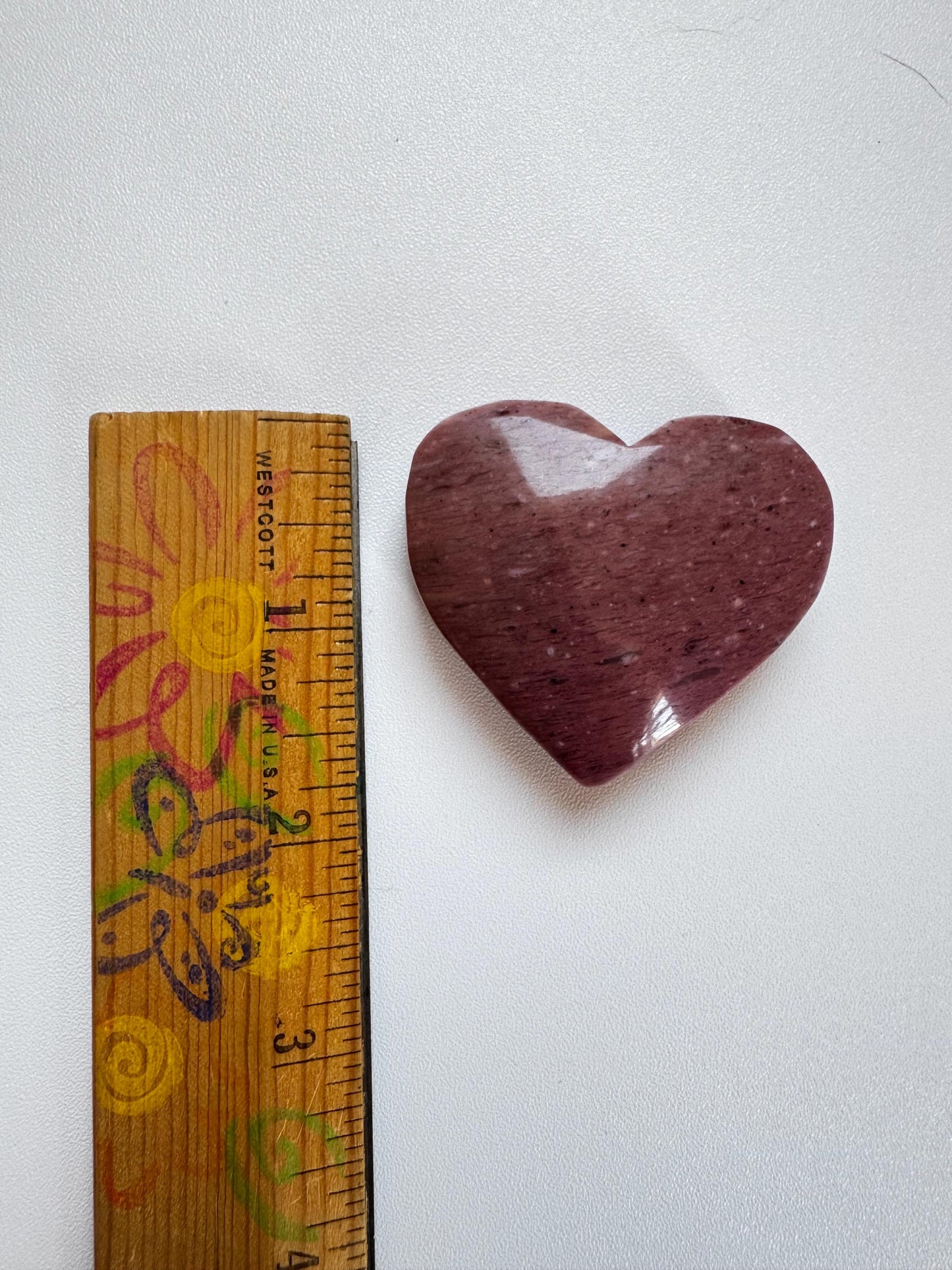 Pink Petrified Wood Puffy Heart