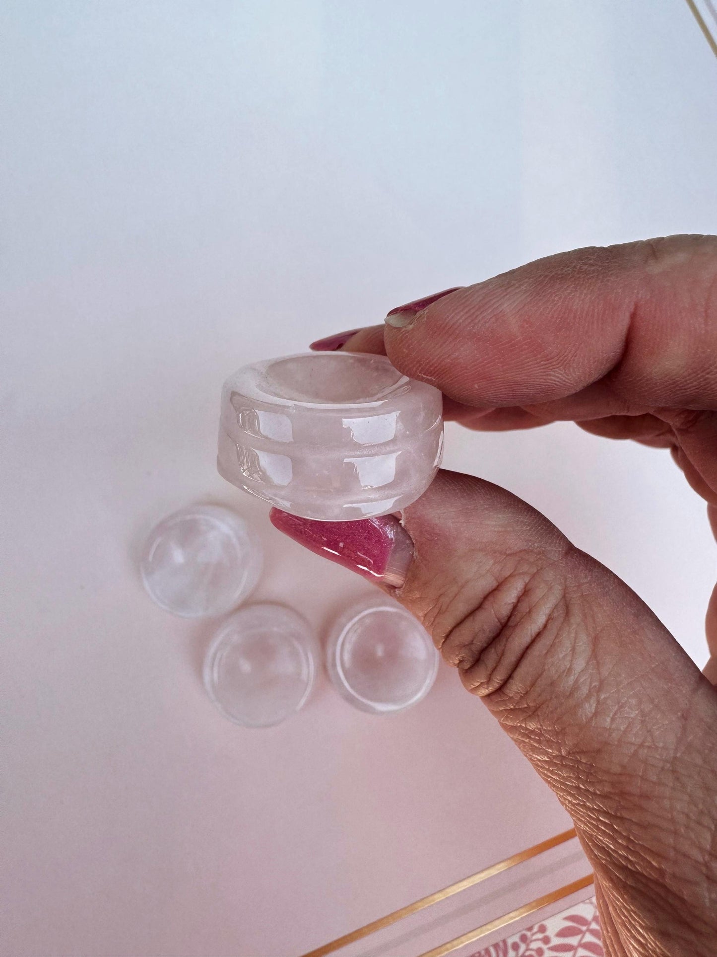 Rose Quartz Sphere Stand for Crystal Spheres *SPHERE NOT INCLUDED*