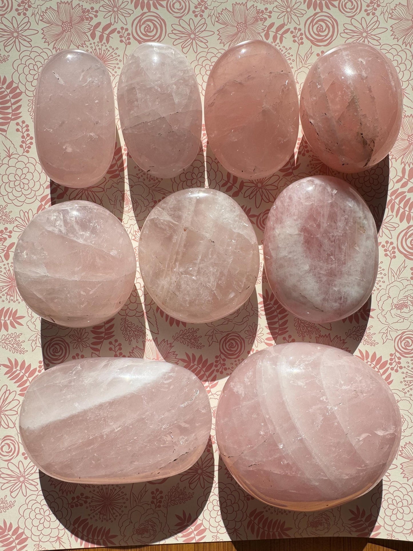 Rose Quartz Palm Stones from Brazil