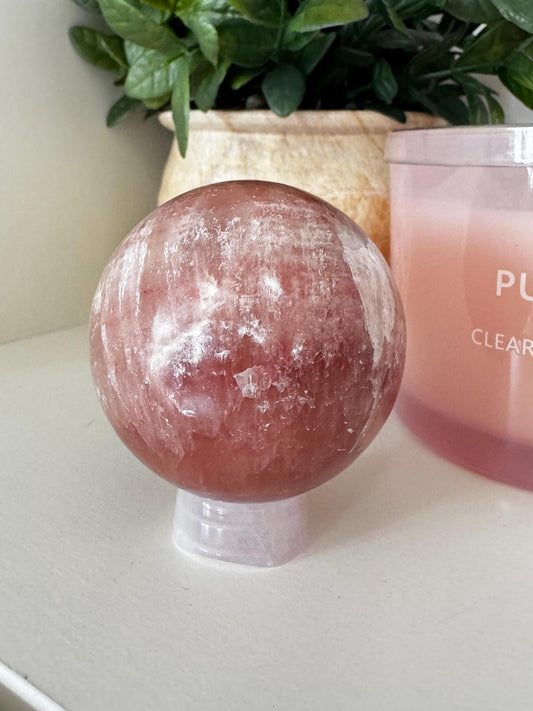 Rose Quartz Sphere Stand for Crystal Spheres *SPHERE NOT INCLUDED*