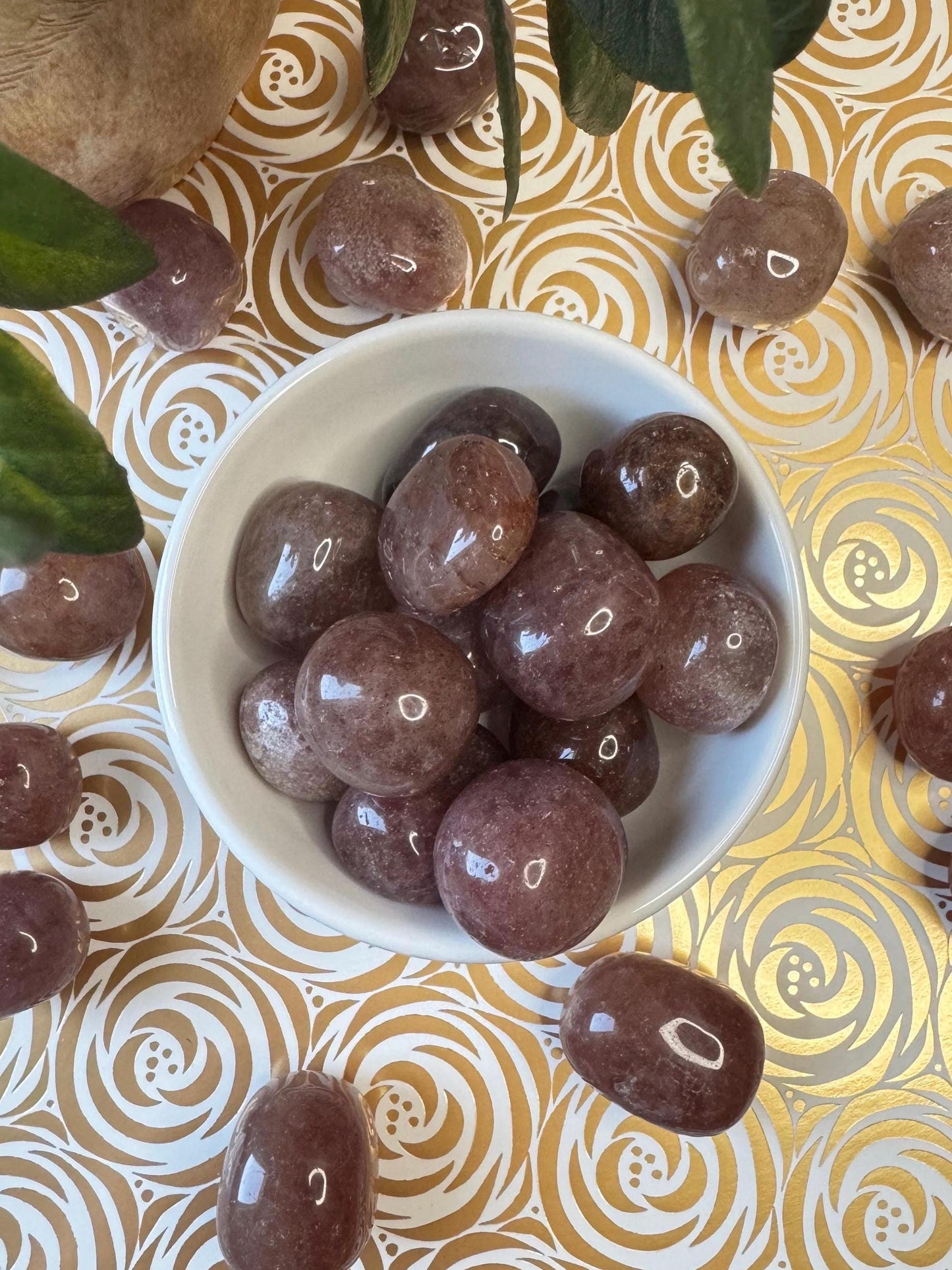 Strawberry Quartz Tumbles from Brazil (1"); Beautiful Dark Pink Crystal Stone, Perfect for Pocket Stone or Meditation