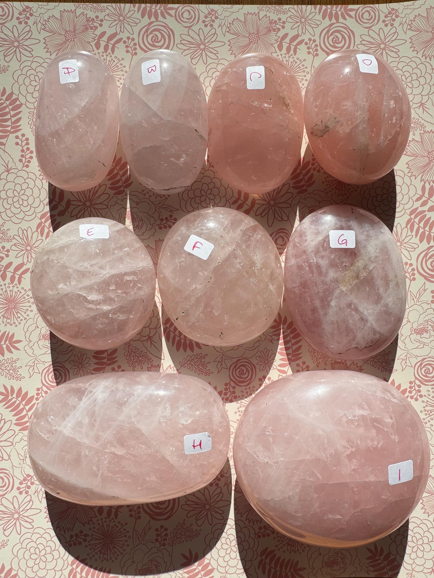 Rose Quartz Palm Stones from Brazil