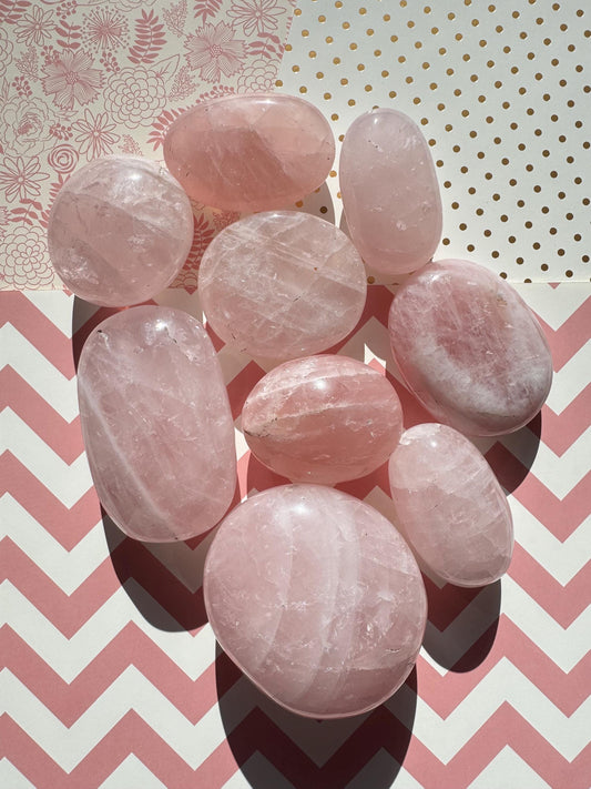 Rose Quartz Palm Stone from Brazil