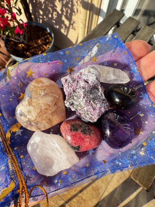 INNER PEACE Crystal Bundle - Crystal Set to Help with Emotional Healing and Balance - Crystal Gifts