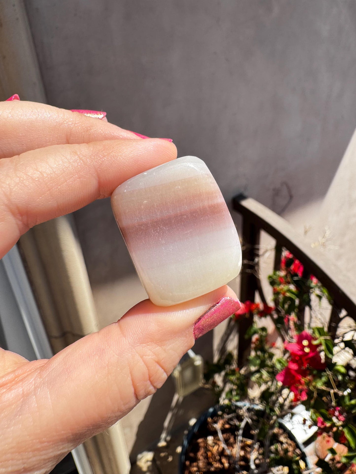 Pink Banded Onyx Tumbles, Crystals for Decor and Meditation