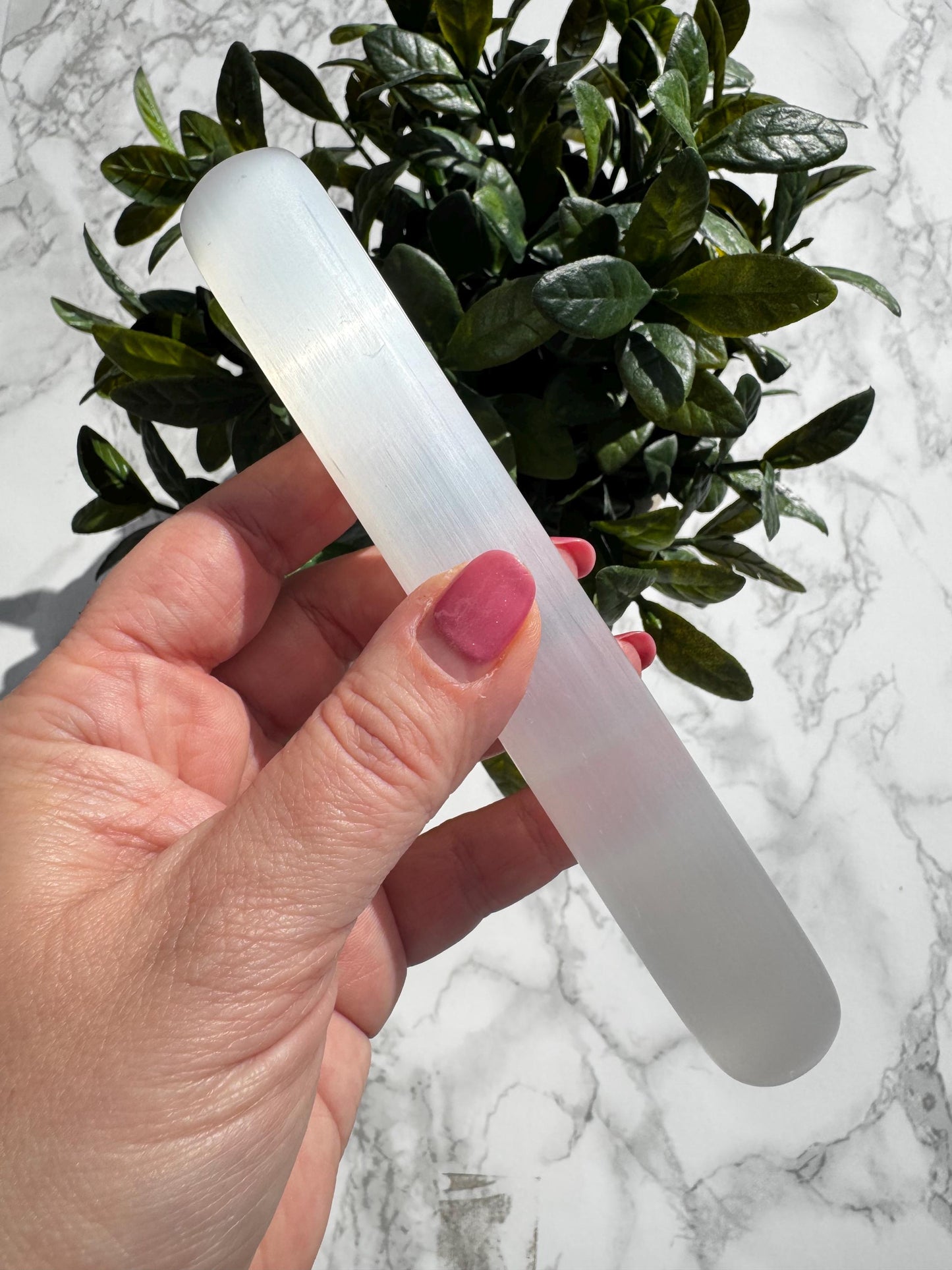 Satin Spar / Selenite 6" Polished Wand