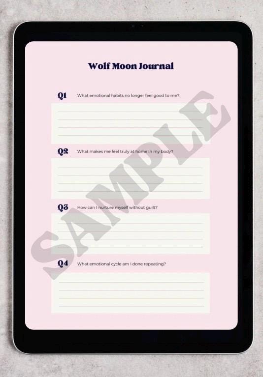 2026 Full Moon Journal - Lunar Rituals, Affirmations & Crystal Guide | Digital Download