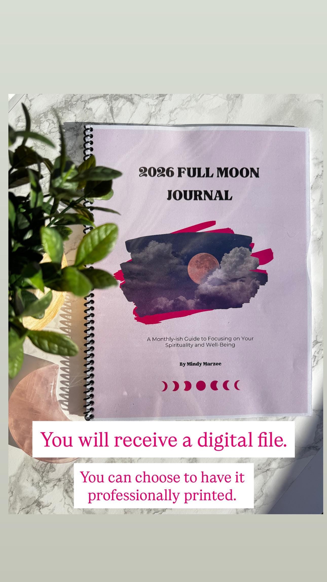 2026 Full Moon Journal - Lunar Rituals, Affirmations & Crystal Guide | Digital Download