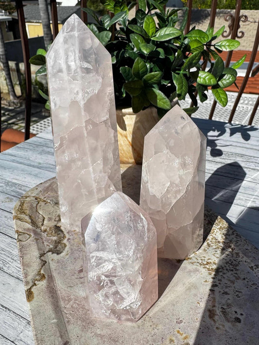 Rose Quartz Towers from Brazil (3" - 4"),  - YOU CHOOSE