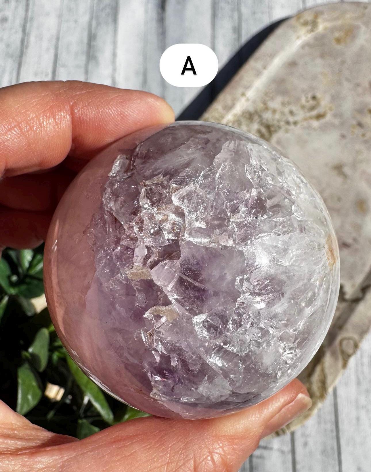 Flower Agate and Pink Amethyst Spheres;  YOU CHOOSE - Nice Quality Crystal Sphere for Home Decor