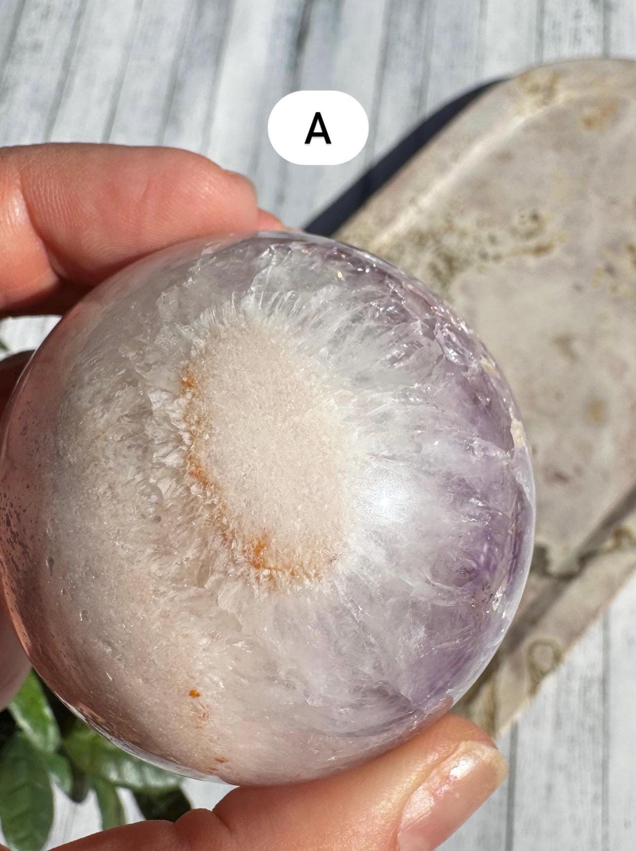 Flower Agate and Pink Amethyst Spheres;  YOU CHOOSE - Nice Quality Crystal Sphere for Home Decor