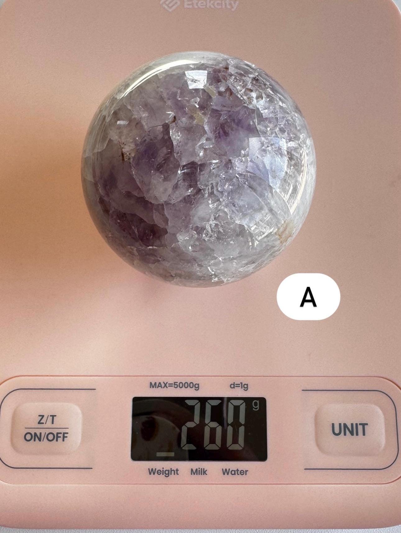 Flower Agate and Pink Amethyst Spheres;  YOU CHOOSE - Nice Quality Crystal Sphere for Home Decor