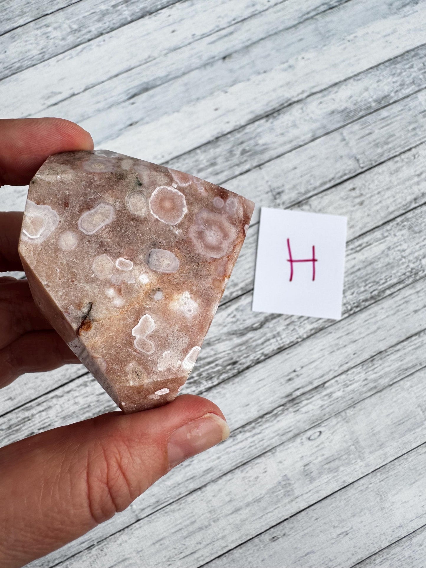 Flower Agate and Pink Amethyst Freeform - Item H