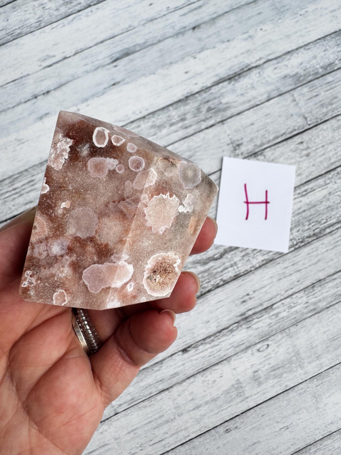 Flower Agate and Pink Amethyst Freeform - Item H