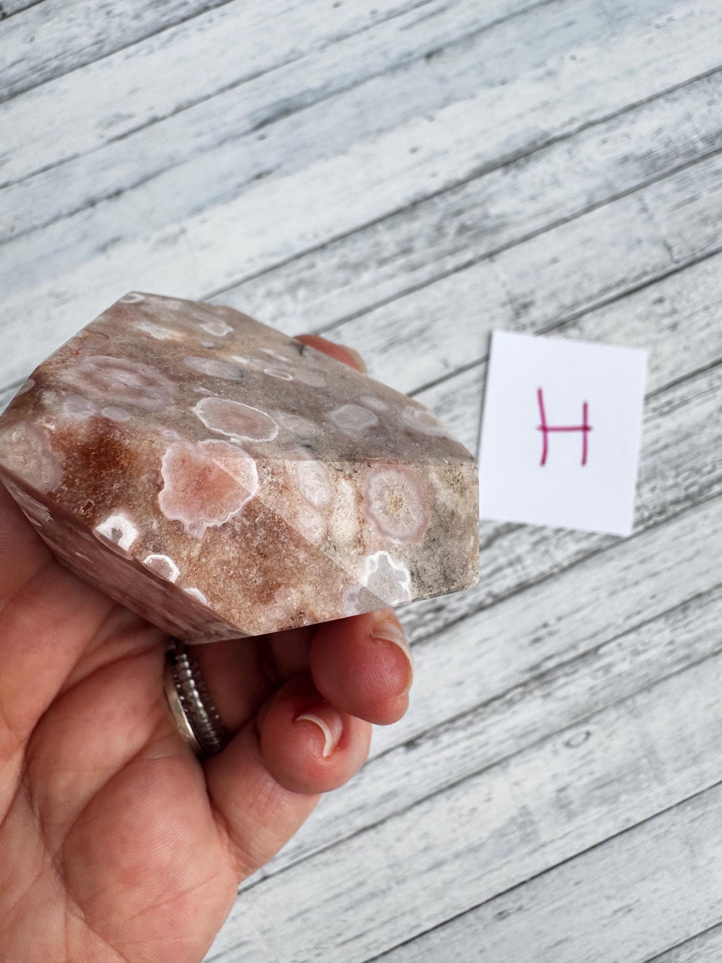 Flower Agate and Pink Amethyst Freeform - Item H