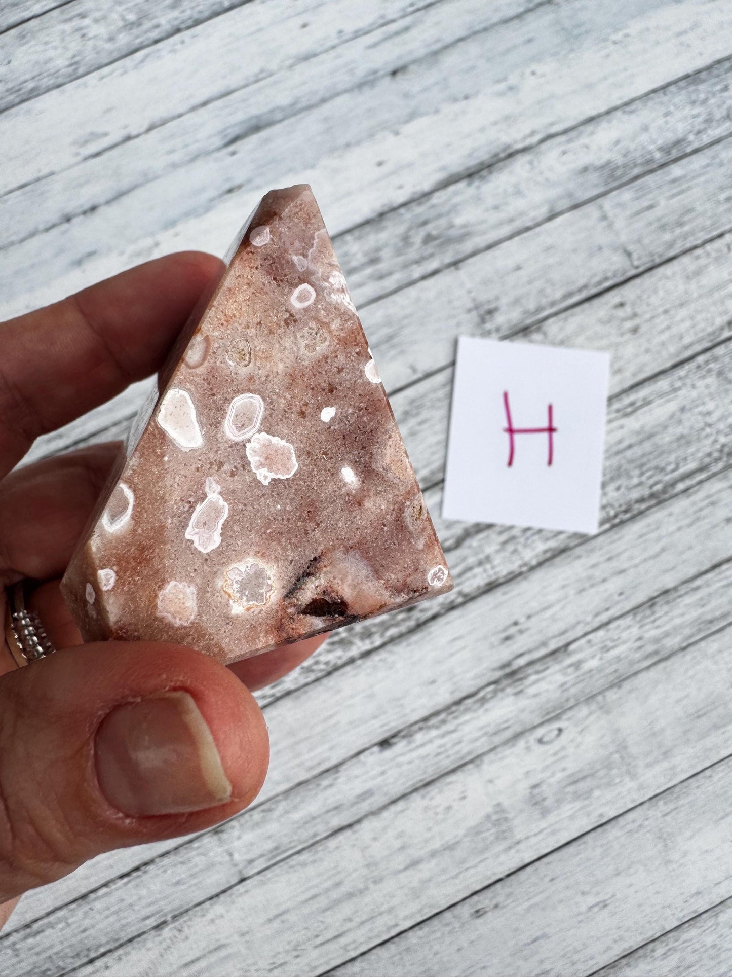 Flower Agate and Pink Amethyst Freeform - Item H